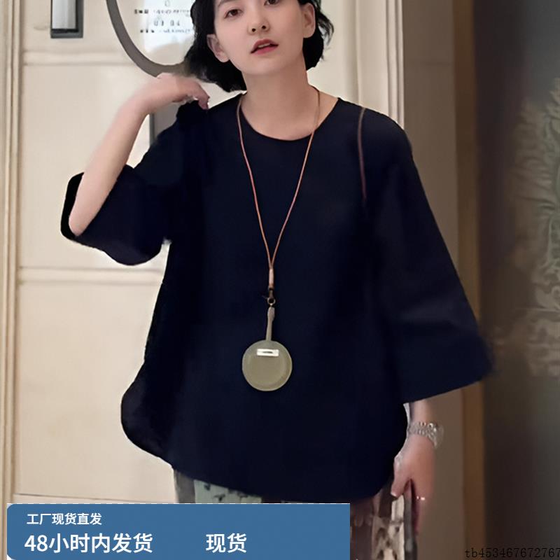 法式高级感后背镂空七分袖衬衫女2025新款早秋宽松设计感休闲上衣