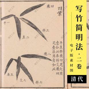 写竹简明法古本清代蒋和辑水墨国画竹子画谱临摹古书素材电子版