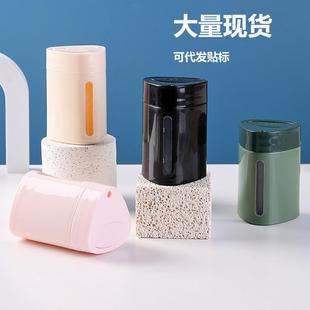 牙盒轻奢家用筒厅自动牙签便携式 可贴标餐创意塑料按压式 牙线签桶