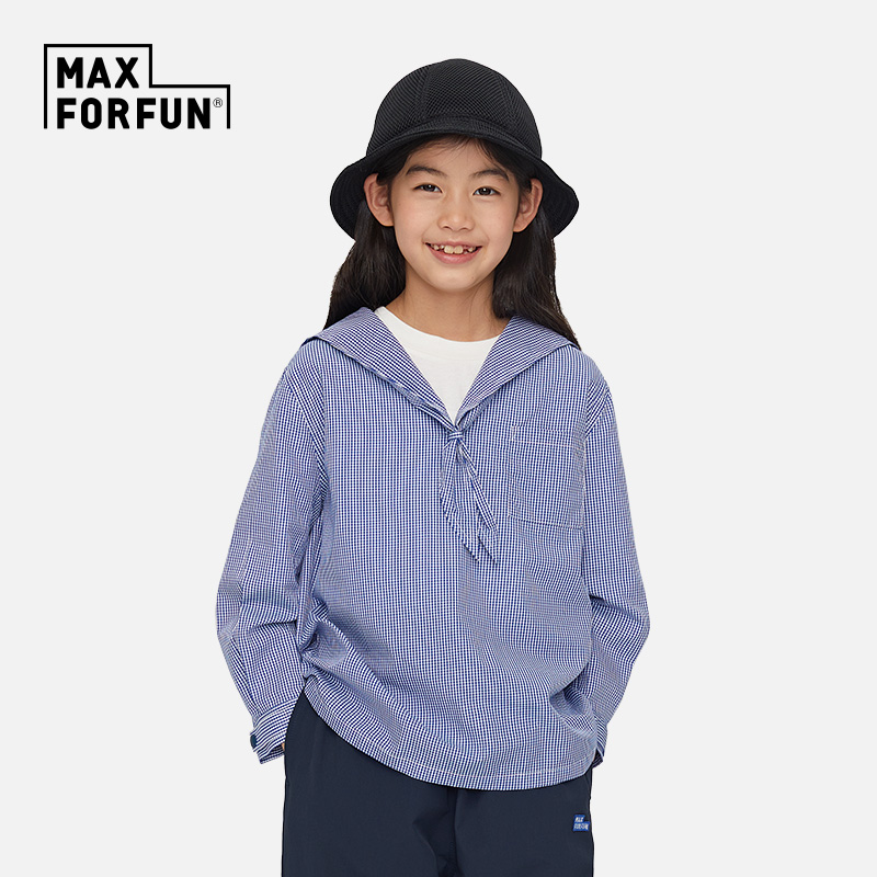 长袖衬衫童装MAXFORFUN海军春季