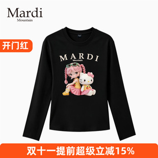 官方授权Mardi Mountain 韩国26夏新款情侣针织T恤圆领长袖女