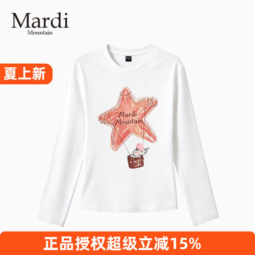 官方授权正品Mardi Mountain 韩国26夏新款情侣针织T恤圆领长袖女