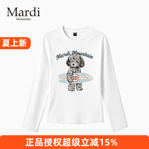 官方授权正品Mardi Mountain 韩国26夏新款情侣针织T恤圆领长袖女