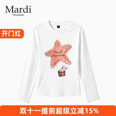 官方授权正品Mardi Mountain 韩国26夏新款情侣针织T恤圆领长袖女