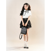 2025年夏季 rojita清楚系日系甜美蝴蝶结气质上衣衬衫 短裙两件女