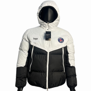 24/25赛季巴黎圣日耳曼连帽羽绒棉加厚保暖运动足球服外套定制