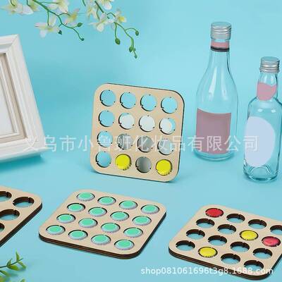 跨境创意新Bottle Caps Organizer Display Stands槽木瓶盖展示架
