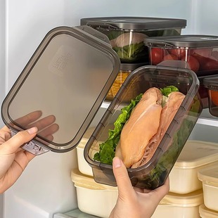 微波加热冷藏盒肉食物冰箱收纳盒水果储物盒卡扣保鲜盒密封露营