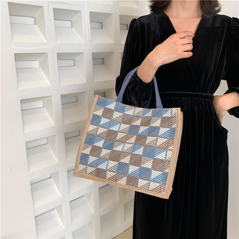 新品 亚麻大容量购物包包女2024新款潮韩版ins大学生上课单肩托特,箱包皮具/热销女包/男包,托特包,淘宝优惠券,粉丝福利购,淘宝优惠卷