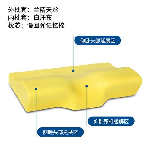 精选记忆枕慢回弹枕芯蝴蝶护颈枕睡觉专用记忆棉枕头透气
