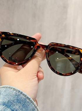 椭圆半框复古猫眼墨镜女 ins网红时尚小框沙滩遮阳韩版太阳眼镜潮
