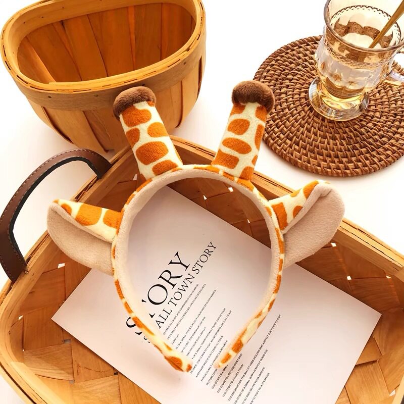 新款 可爱小鹿长颈鹿发箍梅花鹿头箍甜美毛球鹿角成人搞怪发卡动