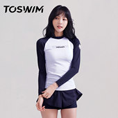 遮肚显瘦长袖 TOSWIM分体泳衣女夏泳装 保守游泳衣时尚 防晒海边度假