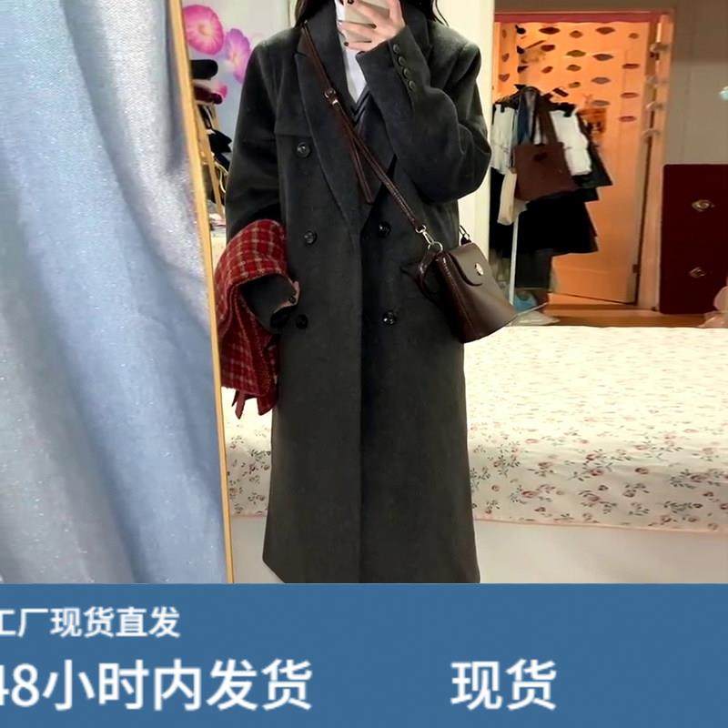 灰色呢子大衣女羽绒服内胆秋冬高级感小个子正肩加厚西装毛呢外套,运动/瑜伽/健身/球迷用品,广场舞套装,淘宝优惠券,粉丝福利购,淘宝优惠卷