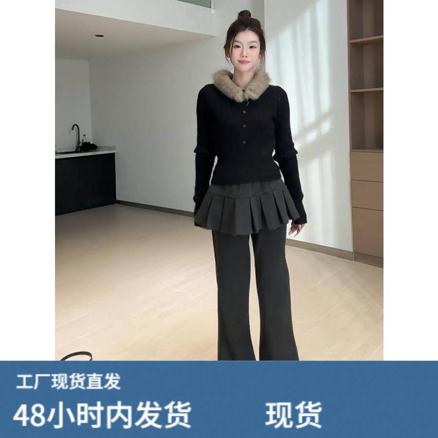 大码胖mm美式复古假两件运动风百褶屁帘裤子秋冬新款微喇休闲卫裤,孕妇装/孕产妇用品/营养,套装,淘宝优惠券,粉丝福利购,淘宝优惠卷