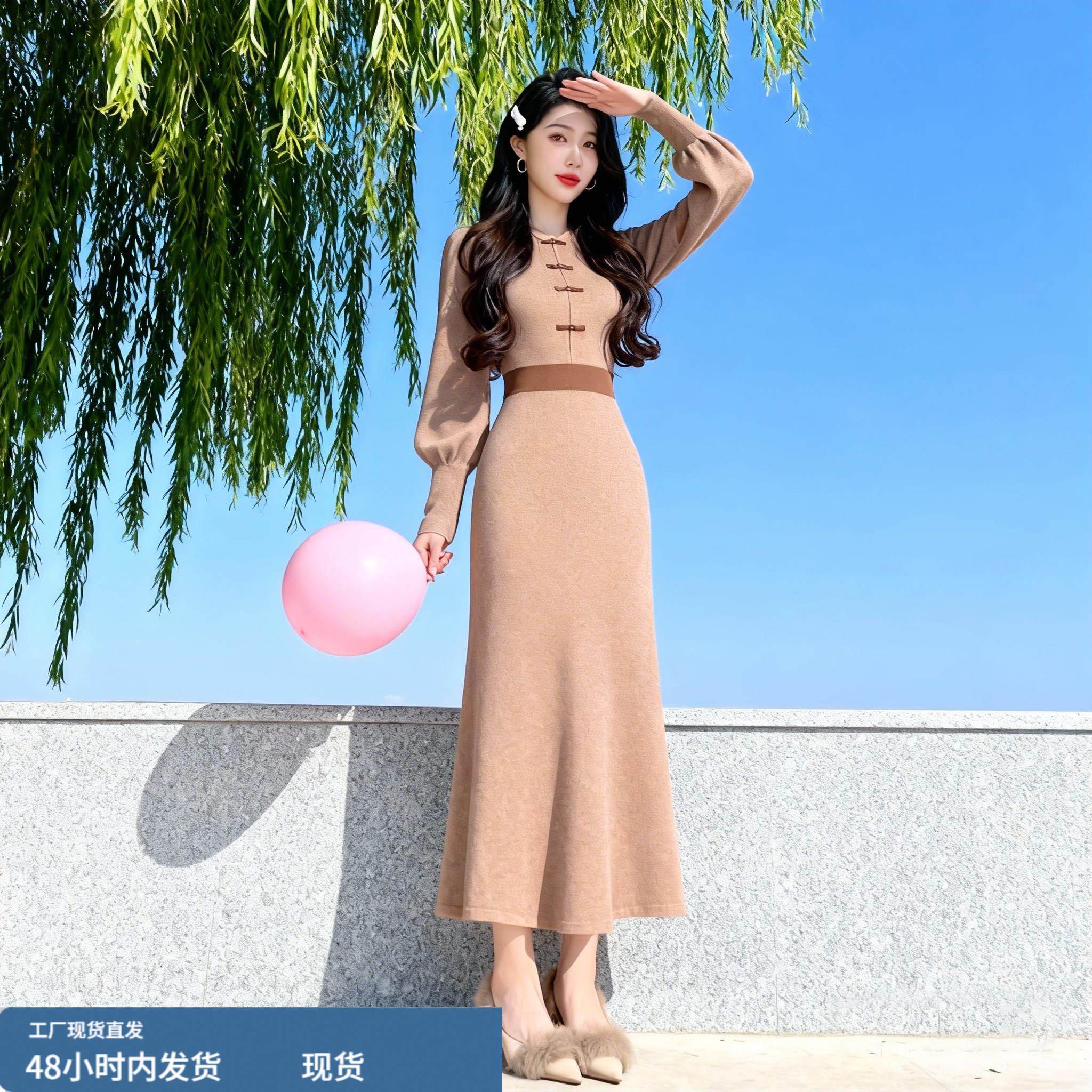 卡其色内搭内搭洋装女冬季巨好看的裙子高级感收腰配大衣a字裙,运动/瑜伽/健身/球迷用品,瑜伽短裙,淘宝优惠券,粉丝福利购,淘宝优惠卷