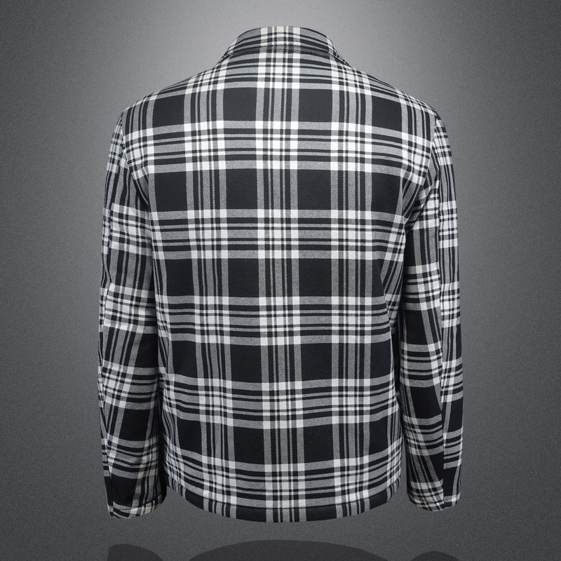 2025秋冬男士修身衬衫翻领棉衣外套棉服6015-92027-P145镂空,男装衬衫,钱塘6015（原D203）