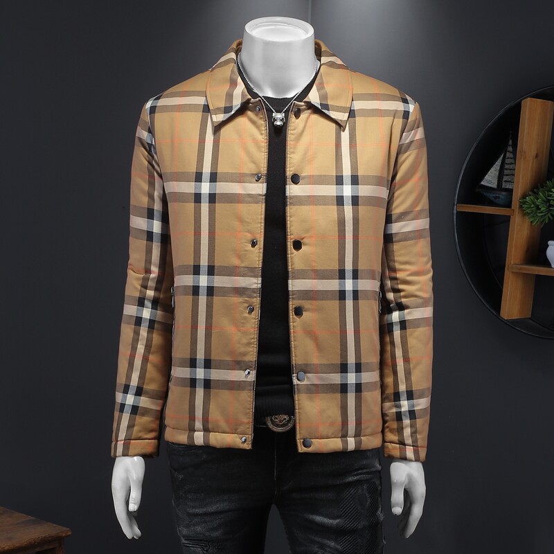 2025秋冬男士修身衬衫翻领棉衣外套棉服6015-92031-P245图片