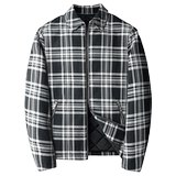 2025秋冬男士修身衬衫翻领棉衣外套棉服6015-92027-P145黑底，男装衬衫，钱塘6015（原D203）