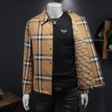 2025秋冬男士修身衬衫翻领棉衣外套棉服6015-92031-P245，男装衬衫，钱塘6015（原D203）