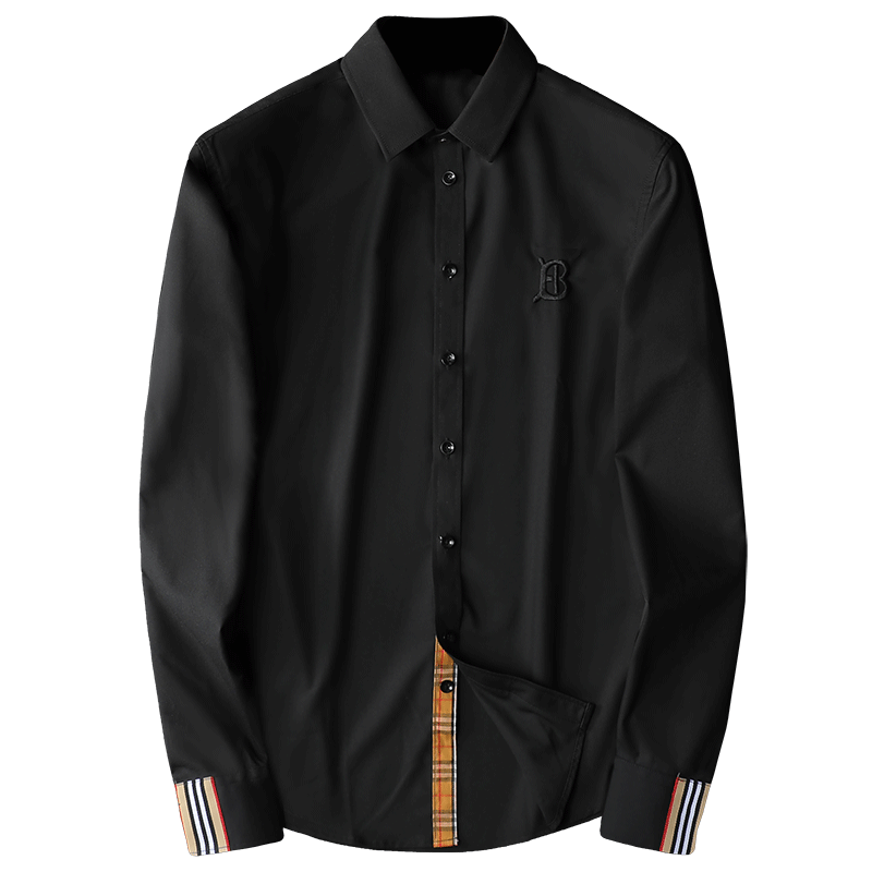 2025秋季商务休闲长袖衬衫男加大码（M-6XL）QT6015-3305-P120,男装衬衫,钱塘6015（原D203）