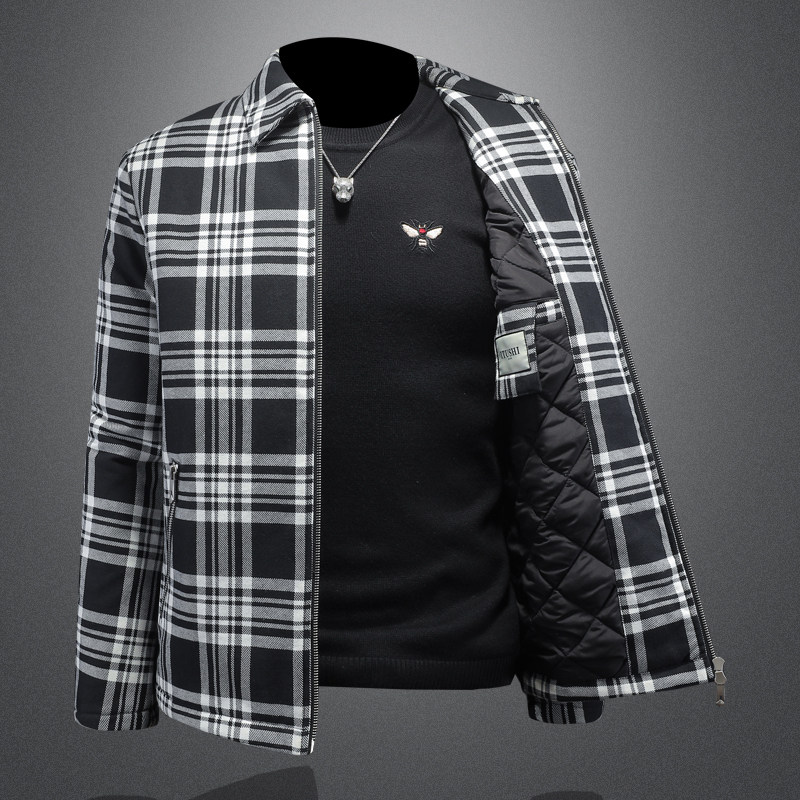 2025秋冬男士修身衬衫翻领棉衣外套棉服6015-92027-P145镂空,男装衬衫,钱塘6015（原D203）