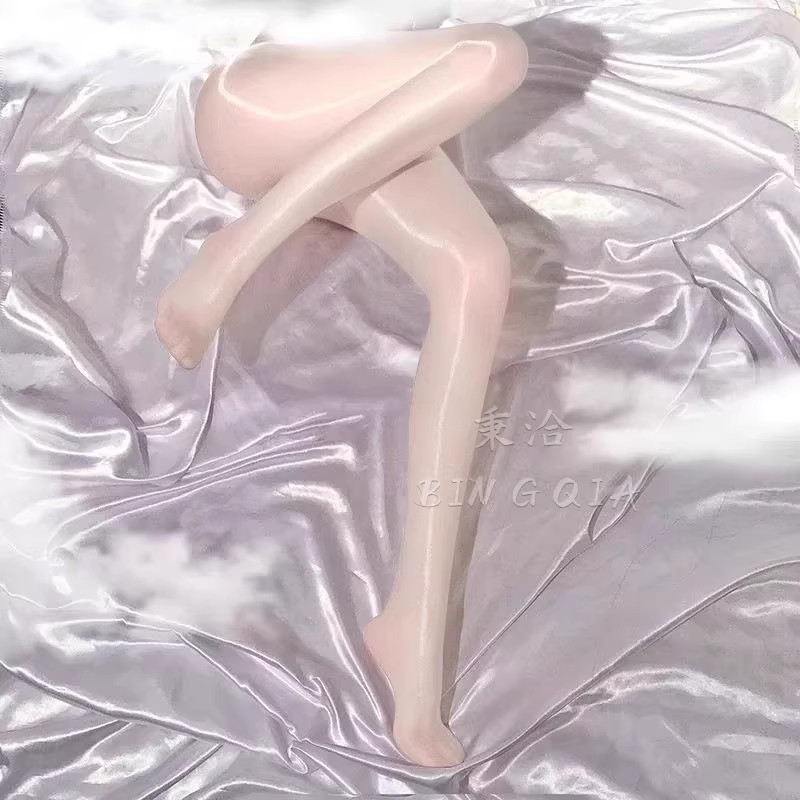 马油丝袜女薄款开档免脱性感油光连裤袜情调诱惑黑丝油亮肤色白丝
