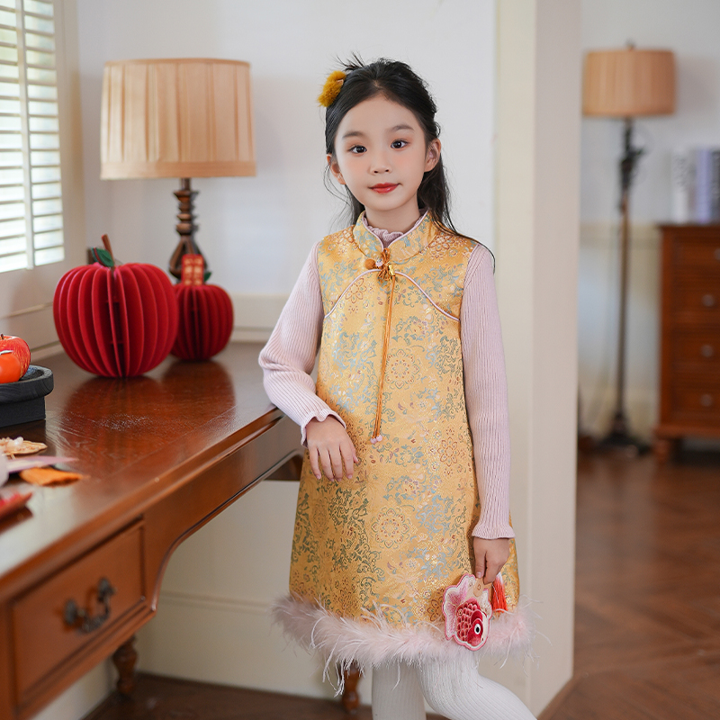0769960女童国风旗袍背心裙