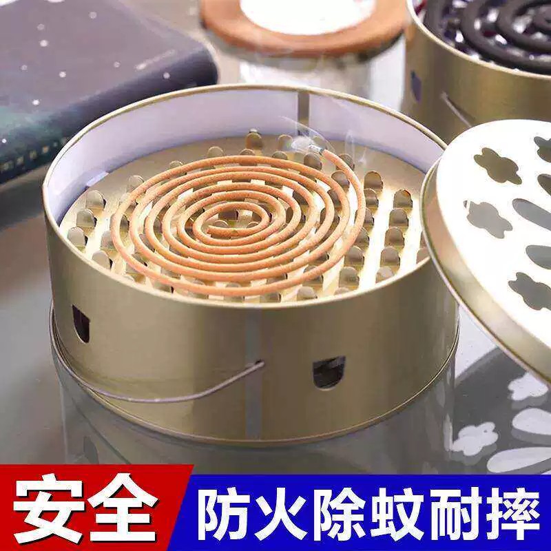 不锈钢带盖防火接灰蚊香盒图片