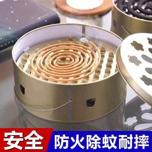 不锈钢带盖防火接灰蚊香盒