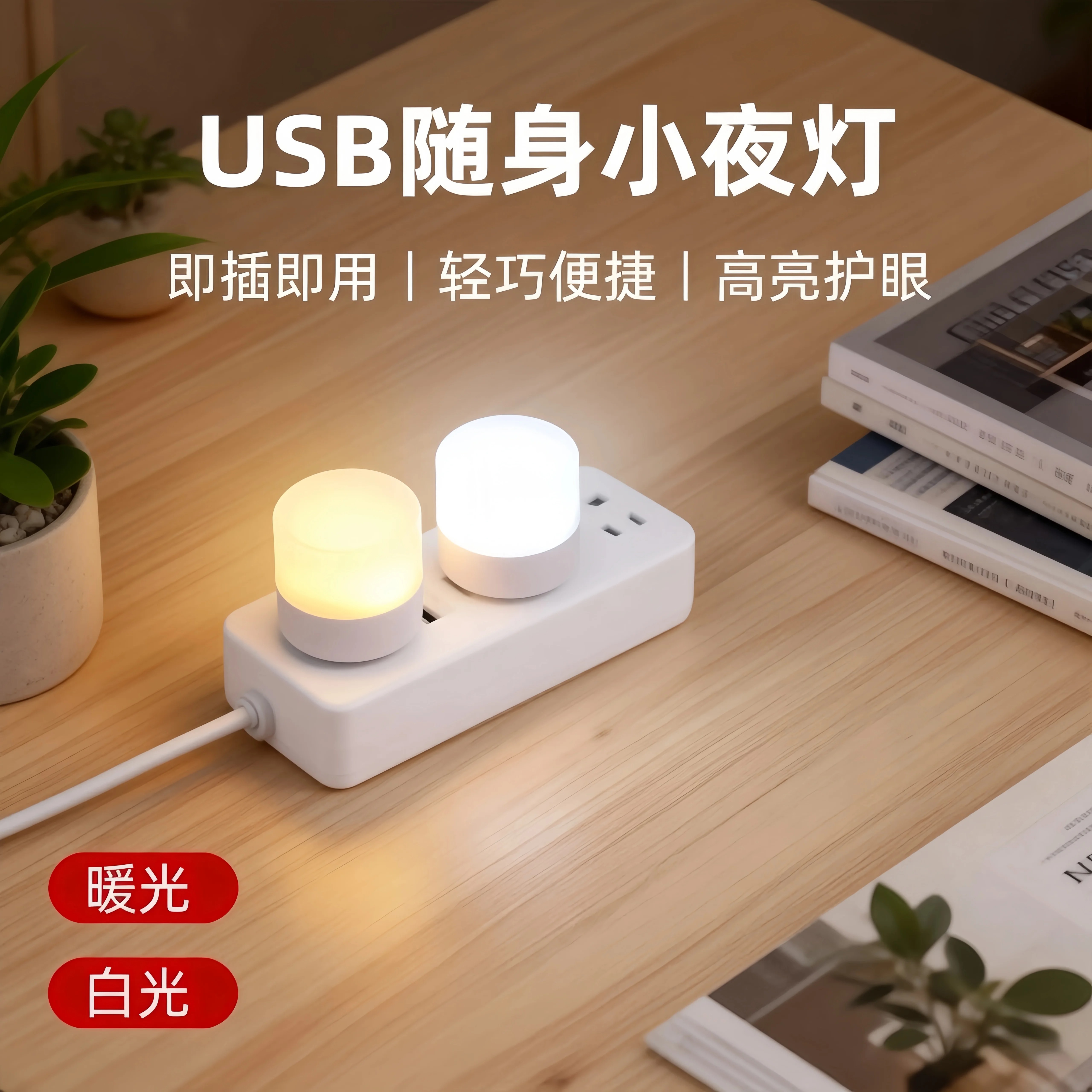 USB迷你护眼高亮即插即用小夜灯图片