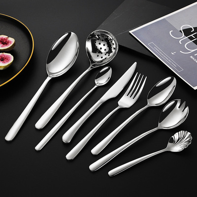 304 stainless steel tableware, elegant knives, forks, spoons, thickened Western style steak knives, forks, high-end spo