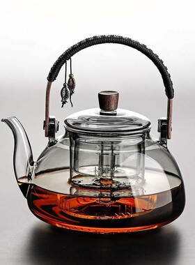 空盒子玻璃提梁壶电陶炉专用泡茶壶加热烧水壶家用茶具半月壶
