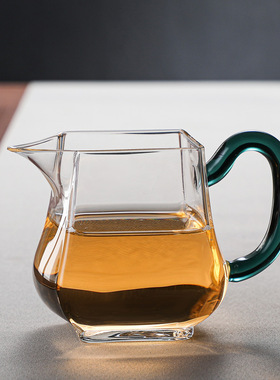 空盒子日式玻璃茶具手工四方公道杯耐热加厚茶海功夫分茶器公杯高