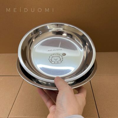Kapibala Thick Stainless Steel Plate Cartoon Bear Disc Food Grade Multi purpose Flat Bottom Soup Pot Plate Laser Capable