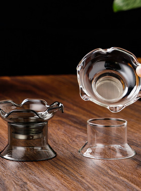 空盒子玻璃茶漏专用泡茶神器茶叶过滤器茶水分离器泡茶器过滤网茶