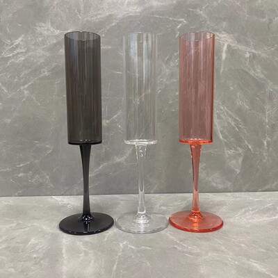 Acrylic high transparency plastic cup, high footed glass, champagne glass, high-end wine glass, color changing cocktail
