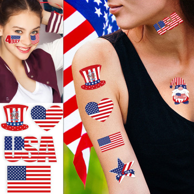 Cross border Independence Day Face Stickers, USA National Day Party Celebration Parade Decoration Stickers, USA Flag St