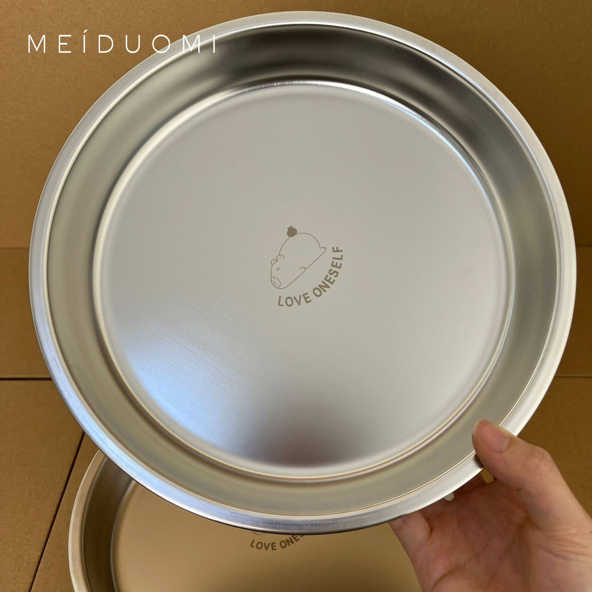 26cm stainless steel disc style cute Kapibala kindergarten cooking plate, home deepening plate replacement