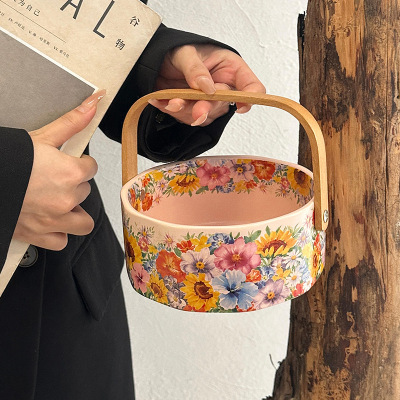 High aesthetic value, blooming flowers like brocade, household fruit tray, tea table, living room, hand-held basket, ce