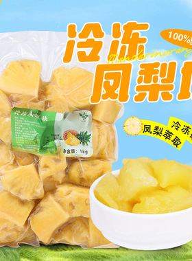 分装瓶收纳罐冷冻凤梨颗粒果肉果粒1k 新鲜凤梨块奶茶店水果茶专