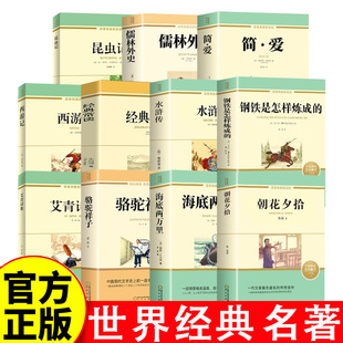 正版世界经典名著艾青诗选西游记简爱阅读课外初中生阅读书籍同步课堂教材书本