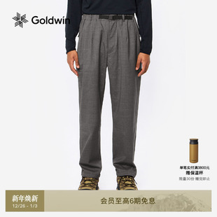 男女同款 UPF30 休闲防晒长裤 Goldwin户外秋冬混羊毛宽松锥形裤