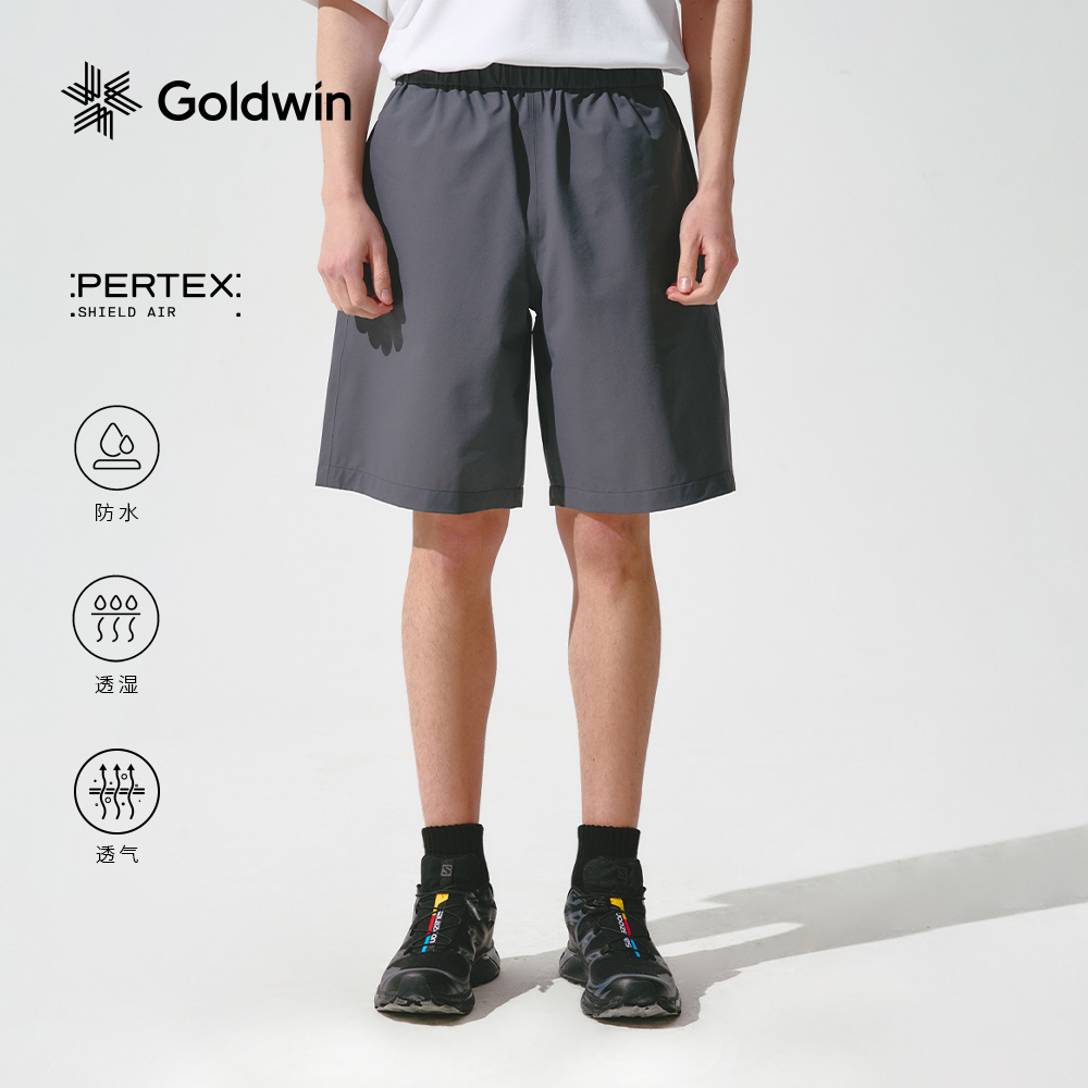 Goldwin夏PERTEX轻量短裤宽松防水透气及膝户外休闲裤男女同款
