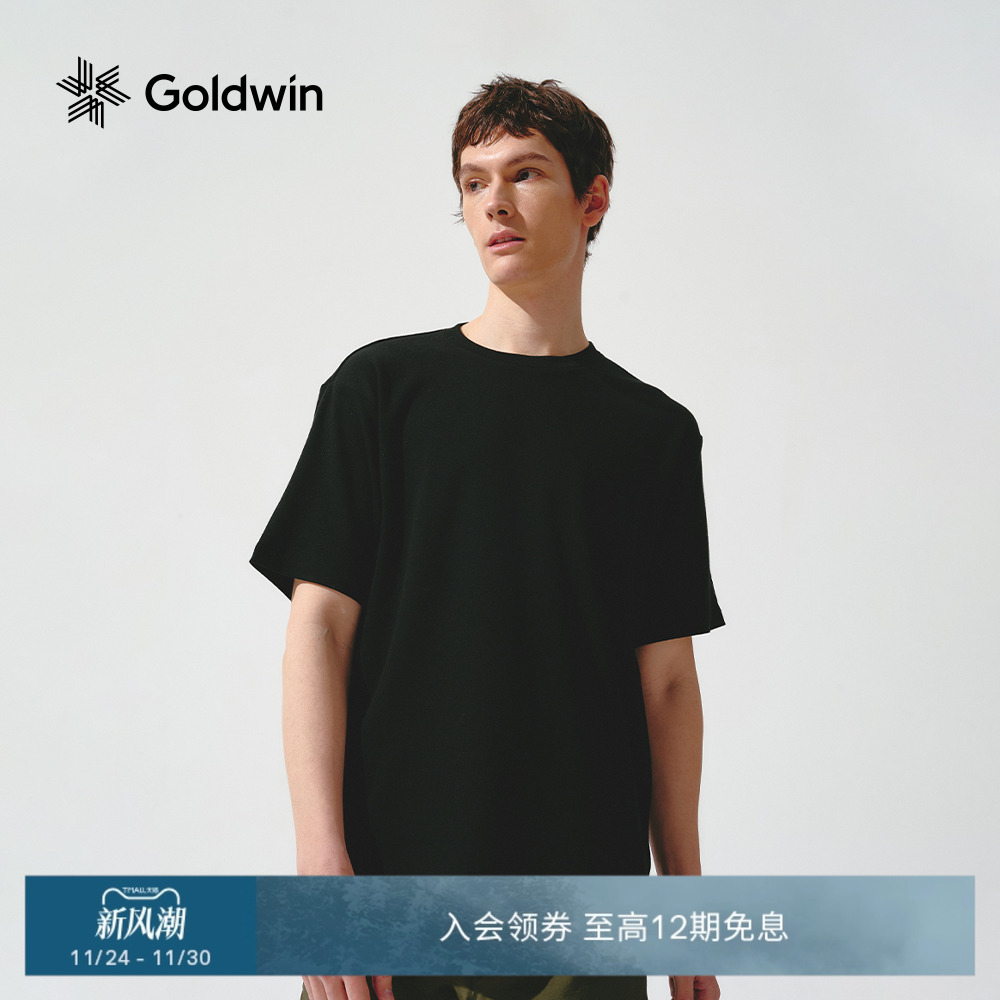 Goldwin夏季羊毛混纺短袖T恤户外徒步休闲百搭男女同款