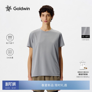 版 T恤抗菌速干跑步修身 Goldwin华夫格户外短袖 女款 早春新品
