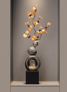 Spatio石来运转五福临门葫芦竖高花瓶入户玄关壁龛摆件客厅电视柜