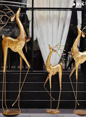 Spatio美式复古轻奢鹿网红落地装摆件家居装饰新年装饰摆件高级感