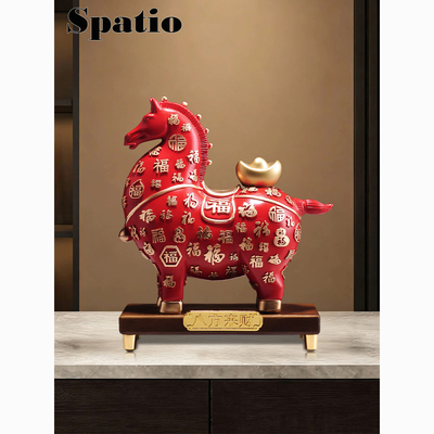 Spatio高端马上有钱陶瓷马年摆件