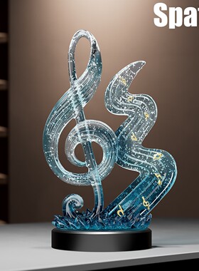 Spatio现代音乐符号蓝色桌面摆件